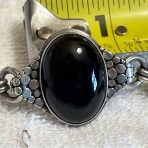 Gorgeous Onyx Silver 925 Multi Chain Vintage Bracelet 37 Grams